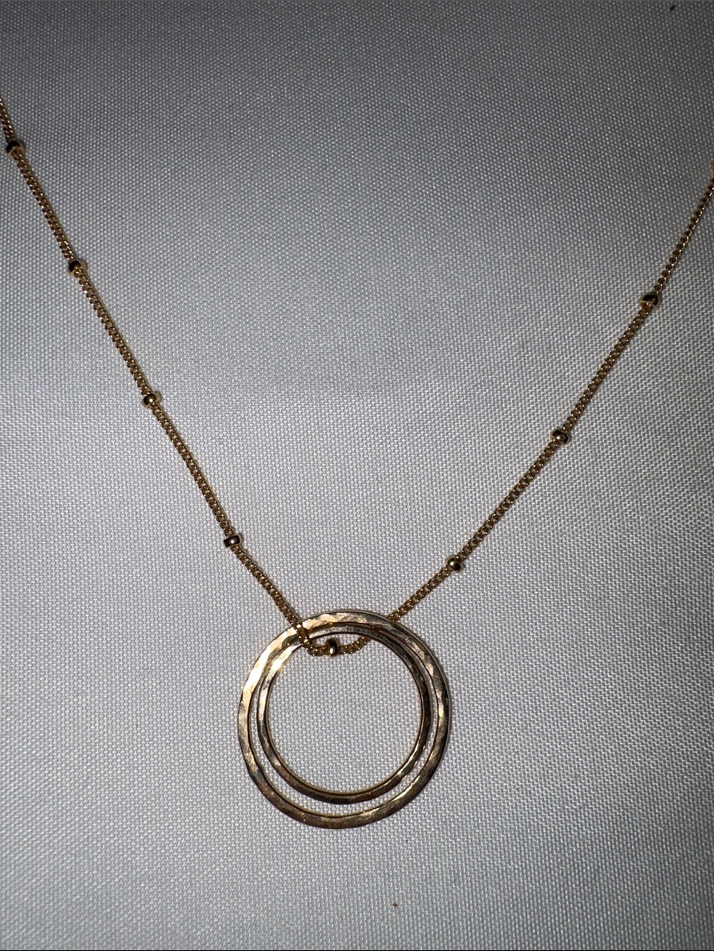 Sabina Hammered Double Circle Necklace - pristine, worn once